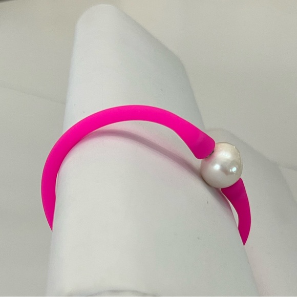 FRESH WATER PEARL | Silicone Jelly Bracelet | NEW! - Picture 2 of 11